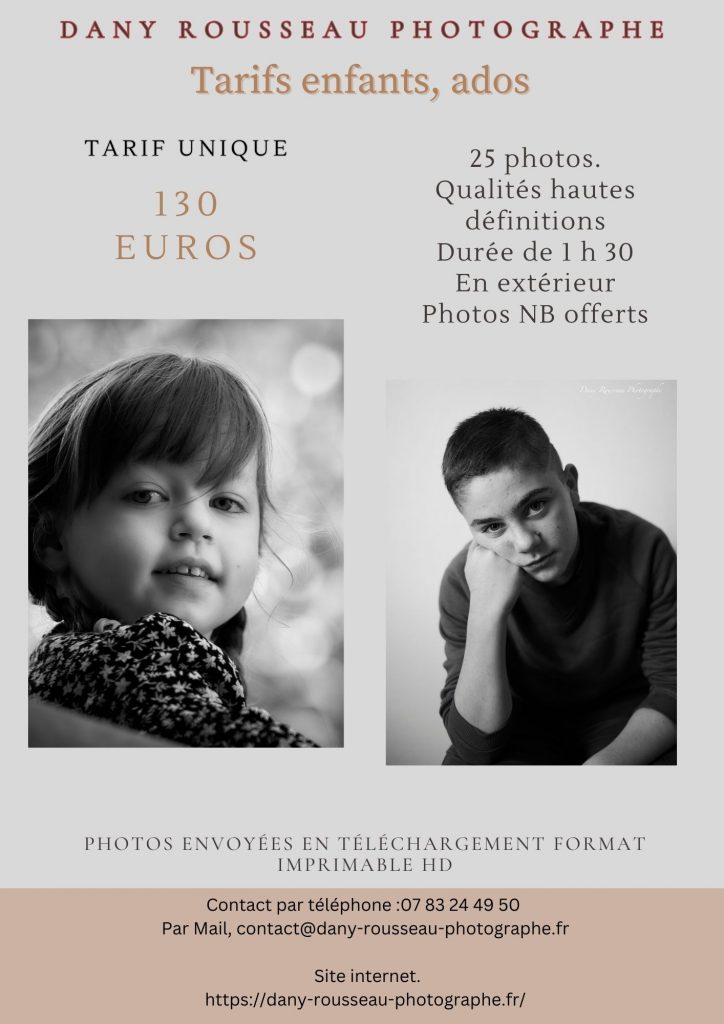 Tarifs enfants et ados.